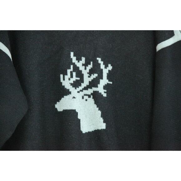 Vintage Abercrombie & Fitch Wool Sweater Mens XL Stag Head Deer Intarsia L/XL 48 - Picture 2 of 6